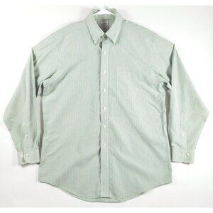 Brooks Brothers 346 Dress Shirt Mens 16 4/5 Green Regular Fit Non-Iron Cotton
